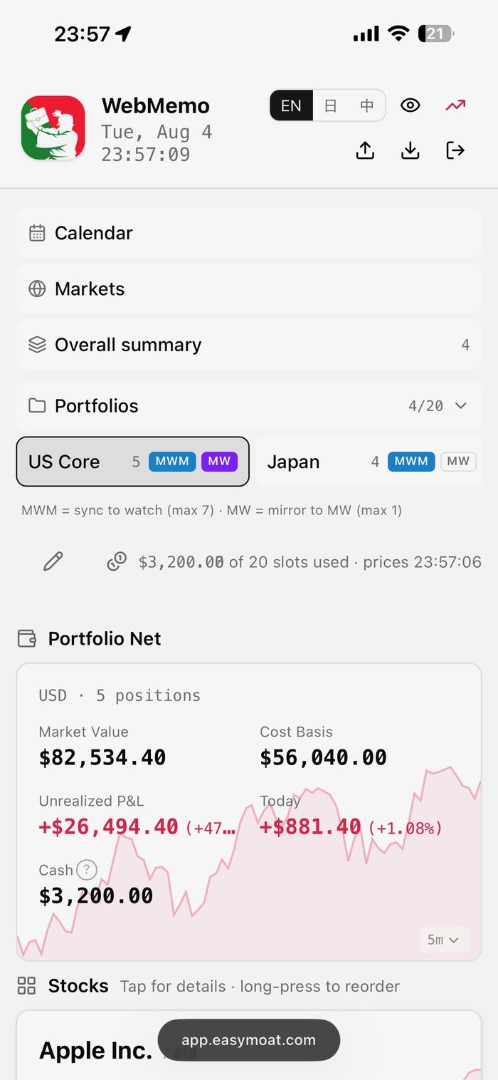 WebMemo on iPhone